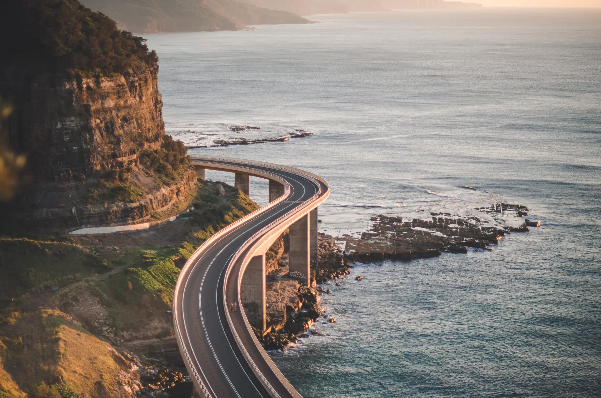 The Sea Cliff Bridge in Clifton NSW at Sunrise
